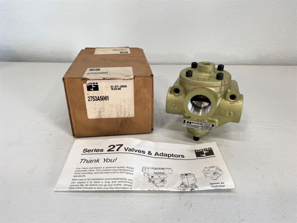 Ross 1" NPT Pneumatic Poppet Valve, 2753A5001, 1-10 BAR